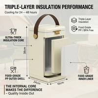 Glacière isotherme 10L, maintien de la glace pendant 30H, glacière portable, bac à glace, baril à vin, glacière rigide pour le camping, le pique-nique, qualité alimentaire