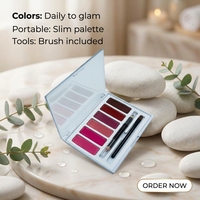 Palette de rouges à lèvres minéraux mats de luxe imperméables de haute qualité OEM en gros avec pinceau et crème contour des lèvres