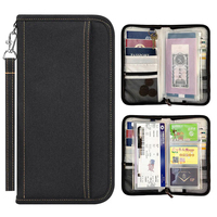Voyage Passeport Portefeuille Documents Organisateur Étui À Fermeture Éclair RFID Blocage Cas Couverture Protecteur avec Fentes Pour Cartes De Crédit