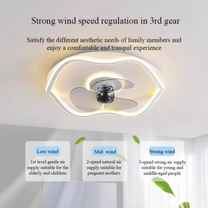 Lampes LED de plafond modernes pour usage résidentiel, <span class=keywords><strong>lustre</strong></span> en fer avec télécommande, abat-jour <span class=keywords><strong>blanc</strong></span> et <span class=keywords><strong>ventilateur</strong></span> - Product Image 3
