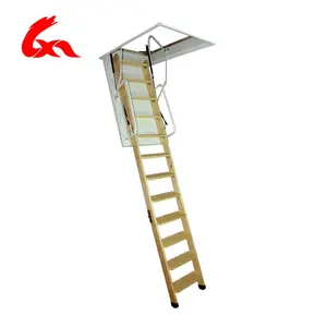 Escalera Telescópica Plegable de Madera Maciza con Diseño de Silla con Bisagras - Product Image 1