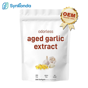 Yaşlandırılmış Sarımsak Ekstresi 300 Kapsül 7500mg Kokusuz Organik Sarımsak Takviyesi Kalp ve Bağışıklık Desteği için Vejetaryen Tamamen Doğal Yumuşak Kapsüller - Product Image 1
