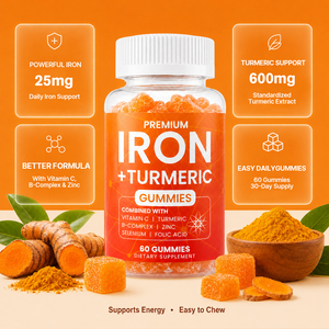 Gummies véganes Bessence <span class=keywords><strong>Fer</strong></span> & Curcuma avec <span class=keywords><strong>Vitamine</strong></span> <span class=keywords><strong>C</strong></span>, 60 unités, Bien-être féminin - Marque privée OEM - Product Image 4