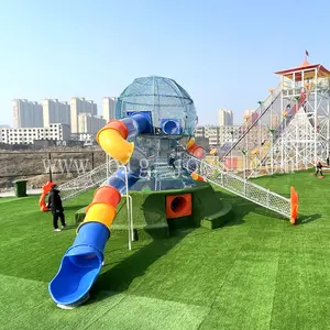 Inventory Octopus shaped Large scale slide, web climbing adventure center, drilling game, kids playground outdoor amusement