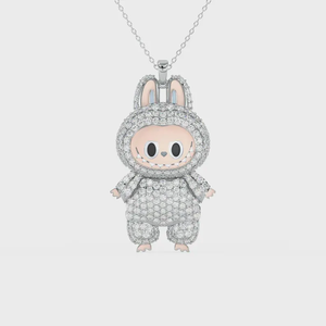 Colgante de personaje de conejito Iced Out con piedras de moissanita para hombres y mujeres - Product Image 1