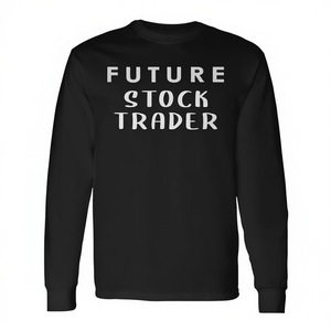 Maglietta a maniche lunghe Future Stock Trader nera, unisex per adulti, promozionale - Product Image 2