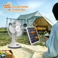 Kipas Meja Portabel Tenaga Surya Multifungsi 12 Inci, Harga Terjangkau, Dapat Diisi Ulang, Kecepatan Tinggi, Dilengkapi USB dan Lampu, Untuk Luar Ruangan