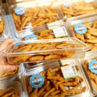 Boîte alimentaire rectangulaire en plastique PET transparent avec couvercle, idéale pour les en-cas de bar et l'emballage alimentaire