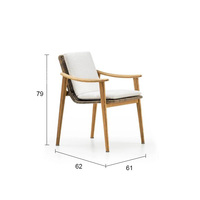 Chaise de bistro en rotin et corde au design moderne pour l'extérieur Chaise de jardin nordique en bois de teck