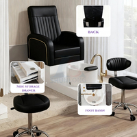 Chaise de spa européenne moderne de luxe à dossier haut pour ongles mobilier de salon de pédicure et de manucure vert