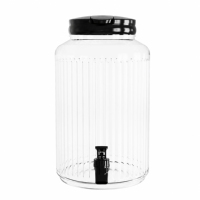 Distributeur de boissons en plastique transparent rose de 4,4 L, distributeur de boissons de 1 gallon pour la cuisine, distributeur en plastique avec robinet pour jus et thé