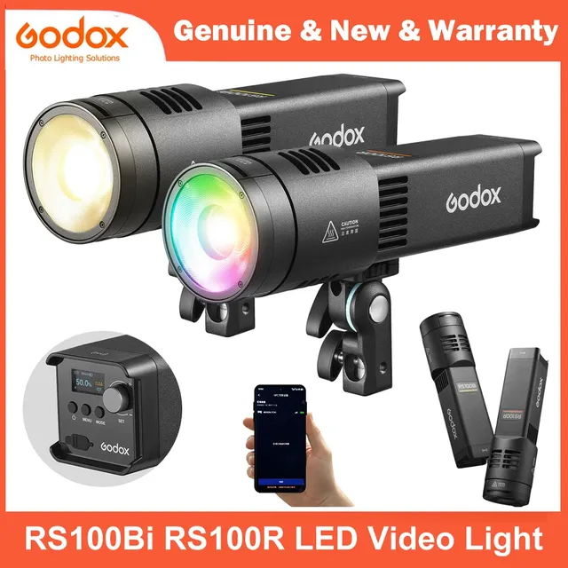 For Godox RS100Bi RS100R 100W LED Fill Light, RGB Bi-Color, APP & USB Control, Portable Lamp for Studio Outdoor Shooting