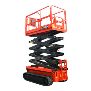 Tinggi angkat Tiongkok 12 m 14 m gunting mandiri hidrolik stasioner Lift Crawler terlacak angkat gunting kasar - Product Image 3