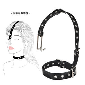 Deri ile çelik burun kanca boyunluk kayış Slave SM köle seks oyuncağı seksi kadınlar için BDSM fetiş burun kanca gerdanlık - Product Image 1