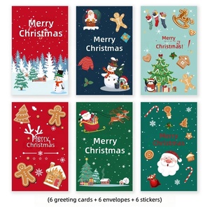 Conjunto de Cartões de Saudação de Luxo com Envelopes e Adesivos de Selagem em Folha Dourada, Embalagem de Presentes para Festas, Atacado para o Natal - Product Image 5