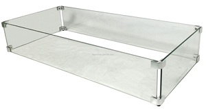 <strong>Fire</strong> Pit Glass Wind <strong>Guard</strong> Rectangle Glass <strong>Guard</strong> Fireplace Wind <strong>Guard</strong> - Product Image 2