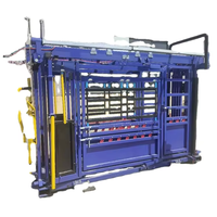 Chute d'immobilisation robuste pour bovins, modèle 2026, 3400x725x1840mm, galvanisée, avec porte de tête, pour usage vétérinaire