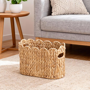 Cesta de almacenamiento tejida Bobai, organizador rectangular hecho a mano para juguetes y revistas - Product Image 4