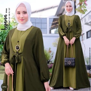 Cadeaux IStapromo pour femmes, abaya décontractée musulmane du Moyen-Orient, élégante, faite à la main, mode modeste, jupe à manches longues, prière du Ramadan - Product Image 4