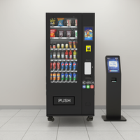 Distributeur automatique de collations et de boissons de petite taille, conforme aux normes américaines, avec modes froid et chaud, fonction de paiement par code QR/carte, conforme ADA