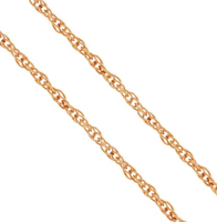 Chaîne de corde de blé inachevée en or rose 14 carats de 1mm pour la fabrication de bijoux, collier et bracelet permanent fait à la main