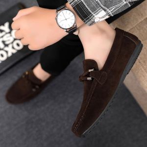 Mocasines de Gamuza Marrón para Hombre, Punta Redonda, Sin Cordones, Transpirables, Suela de Goma, Casuales, para Todas las Temporadas - Product Image 2