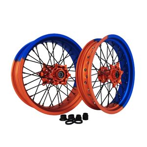 Ruedas <span class=keywords><strong>Supermotard</strong></span> bicolor de alto rendimiento, juego de ruedas Supermoto, montaje <span class=keywords><strong>Supermotard</strong></span> de 16 17 pulgadas para CR <span class=keywords><strong>CRF</strong></span> 125 250 <span class=keywords><strong>450</strong></span> - Product Image 2