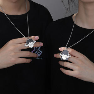 Collares de Acero Inoxidable <span class=keywords><strong>para</strong></span> Parejas, Colgante 'Solo Tú Estás en <span class=keywords><strong>Mi</strong></span> Mundo', Cadena <span class=keywords><strong>para</strong></span> Mujeres y Hombres, Joyería, Regalos <span class=keywords><strong>para</strong></span> Mejores Amigos - Product Image 2