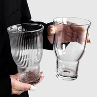 XUANHUI Unieke Moderne Brede-mondstuk Glazen Beker Zonder Handvat Zonder Deksel IJs Americano Koffie Grote Capaciteit Frisdrank Fruitthee