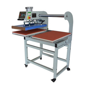 Đôi trạm kép tự động mở khí nén thủy lực Máy ép nhiệt bán tự động cho áo thun in - Product Image 1