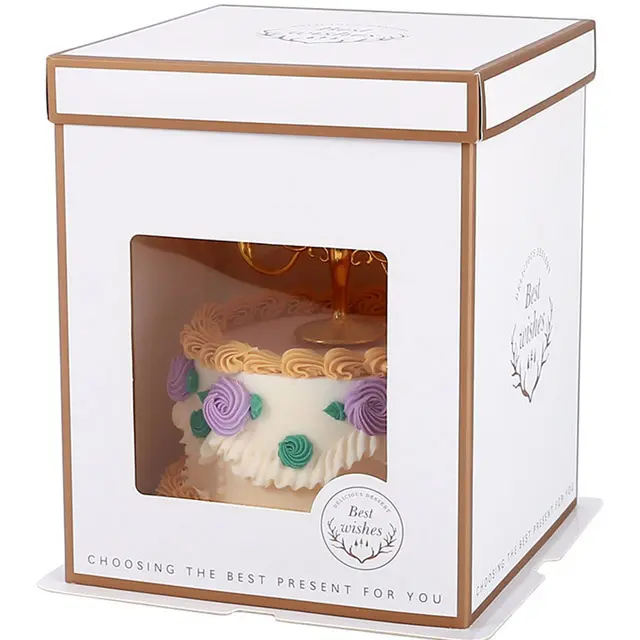 Kotak Hadiah Kotak Kue Kustom Mewah Kemasan Roti Kotak Kertas Permen Kustom
