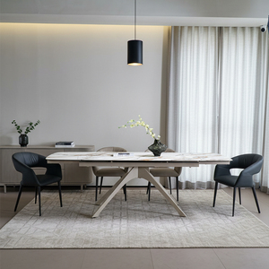 <span class=keywords><strong>Tavolo</strong></span> <span class=keywords><strong>da</strong></span> <span class=keywords><strong>Pranzo</strong></span> Allungabile Stile Nordico con Piano <span class=keywords><strong>in</strong></span> Ceramica Laminata <span class=keywords><strong>da</strong></span> 3mm e <span class=keywords><strong>Vetro</strong></span> Temperato <span class=keywords><strong>da</strong></span> 8mm a Prezzo d'Ingrosso - Product Image 2