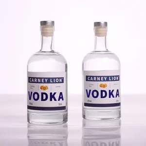 sample size round empty 750ml 1000ml vodka bottle price 1 LItre 250ml 500ml 750ml custom wine liquor glass bottle with cap