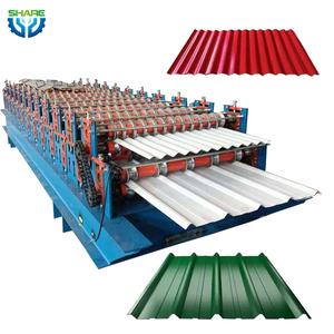 Ibr 금속 루핑 시트 롤 성형 기계 골판지 지붕 타일 아연 시트 기계 만들기 - Product Image 1