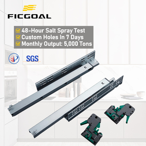 Ray trượt ngăn kéo âm bàn 3 lớp đóng êm FICGOAL dành cho bàn làm việc, nội thất văn phòng, tủ ngăn kéo - Product Image 1