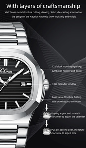 Reloj de Pulsera Luminoso e Impermeable de Lujo para Hombre, Novedad en Oferta, de Acero Inoxidable con Movimiento de Cuarzo para Negocios - Product Image 3