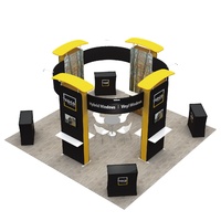 Stand d'exposition en vente chaude 6*6m 20*20 pieds, tube en aluminium durable, tissu tendu, stands d'exposition pour événements
