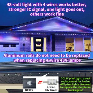 Prix de gros Lumière LED à pixels avec contrôleur 48v 30mm Lumières décoratives de Noël LED Ip68 Rgbw Éclairage permanent LED sur rail - Product Image 3