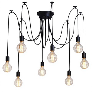Lámpara Colgante LED Moderna Negra MingBen, Base de Metal Nórdica, Base de Plástico E27, Ángulo de Haz de 360°, Garantía de 2 Años, para Iluminación de Dormitorio - Product Image 3
