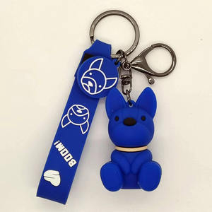 Großhandel Harz Hocken Welpen Hund Anhänger Kawaii Tier Französisch Bulldogge Schlüssel ring Schult asche Geschenk Rucksack Mobile Keychai - Product Image 4
