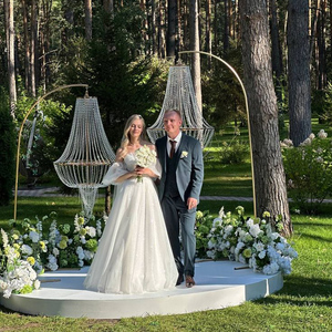 Lámpara Colgante de Techo LANJO de Lujo, Diseño de Gota de Agua en Metal, para Decoración de Bodas, Fiestas y Eventos - Product Image 4