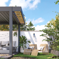 Pergola motorisée en aluminium imperméable, design écologique, finition moderne avec revêtement en poudre, dimensions personnalisables pour une utilisation en jardin