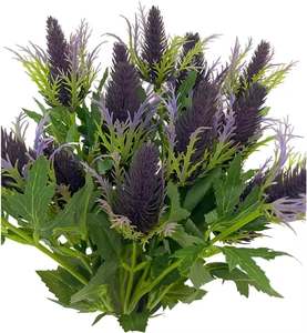 Fleurs artificielles GM pour la décoration de la maison Mariage Holly de mer simulé (Eryngium Foetidum) Chardon de Noël Spray Eryngo Fake Sea - Product Image 6