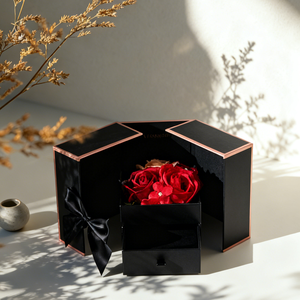 Caja de Regalo de Joyería con Flores de Lujo con Cajón para Cumpleaños, Boda, <span class=keywords><strong>Aniversario</strong></span>, Sorpresa - Product Image 3