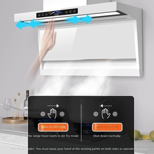 Keukenafzuigkap DC Inverter Zijdelingse Trek Afzuigkap Boven & Zijkant Dubbele Inlaat Stil Sterke Rookafzuiging - Product Image 3