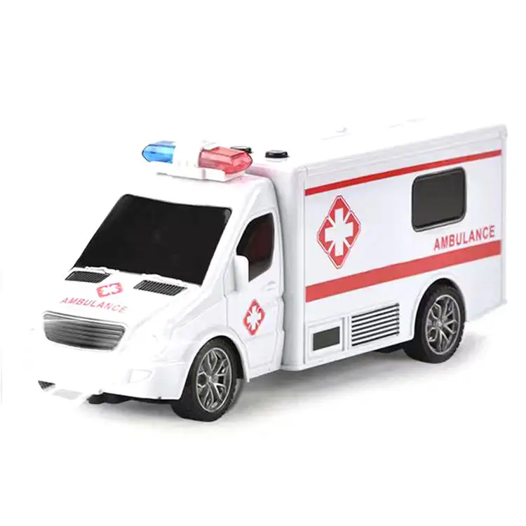 1/18 4 CH Remote Control Car Toy RC Music Ambulance Fire Truck Toy Electric Radio Control Vehicle Toys Set For Boy