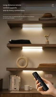 Lampe LED rechargeable pour placard, sans fil, télécommandée, à intensité variable, avec détecteur de mouvement PIR, de luxe, à angle droit, pour armoire, à induction