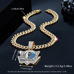 Pendentif personnalisé en diamant Lone Ranger Movie Anime Pendentif décoratif de l'équipe de basket-ball en alliage de zinc - Product Image 2