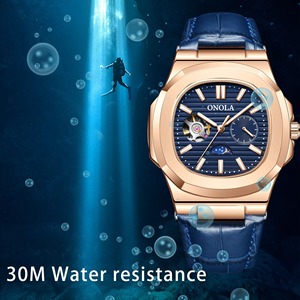 Montre pour homme Drioshipping Sun Moon Star, squelette, luxe, mécanique, tourbillon, étanche - Product Image 4