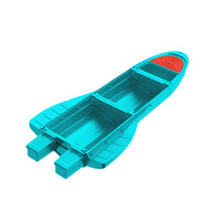 Bateau de pêche pliant portable en plastique technique, transportable par voiture, avec coque stable en PE épaissi, pour la pêche aux leurres